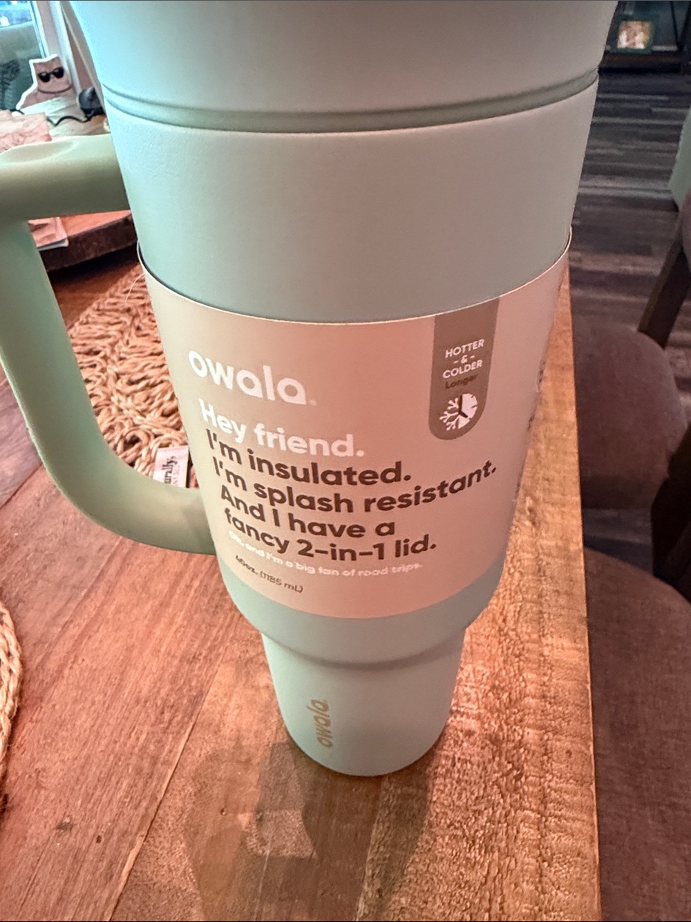 Owala Mint Green Insulated Travel Mug with Handle 40 oz